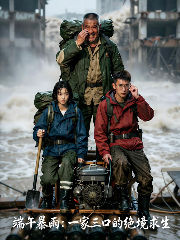 端午暴雨：一家三口的绝境求生
