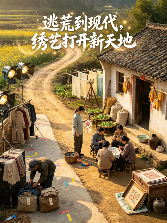 逃荒到现代，绣艺打开新天地