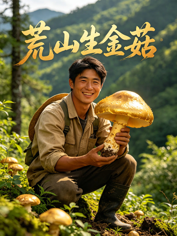 荒山生金菇