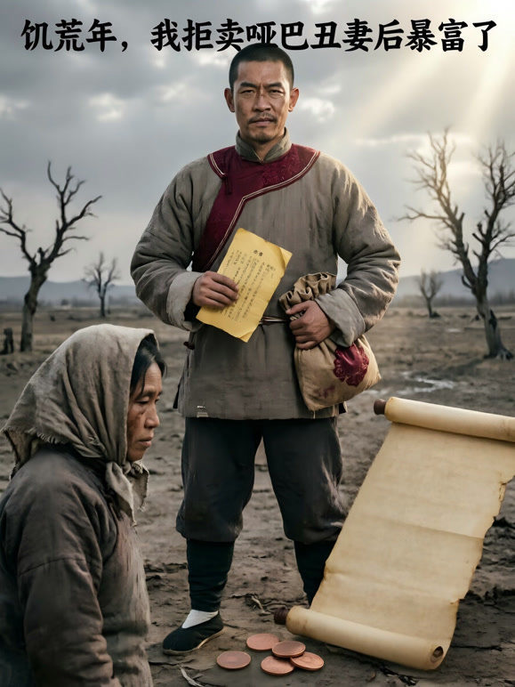 饥荒年，我拒卖哑巴丑妻后暴富了