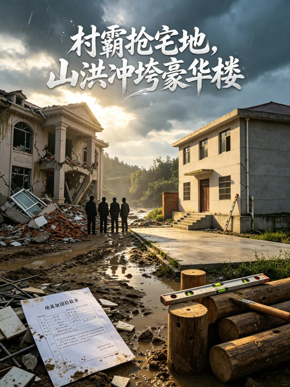 村霸抢宅地，山洪冲垮豪华楼