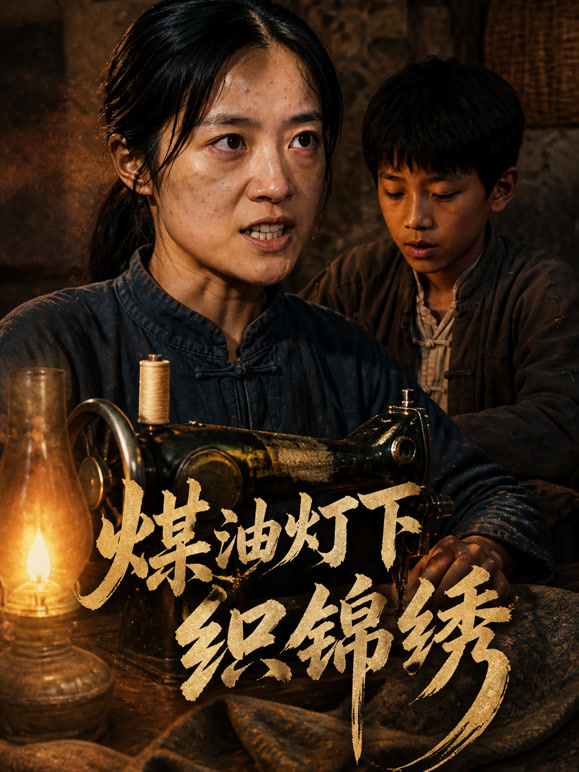 煤油灯下织锦绣