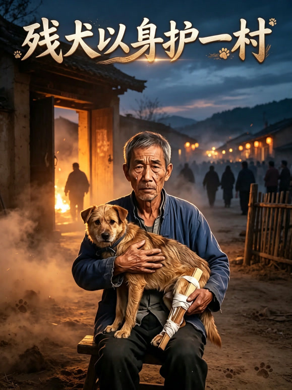 残犬以身护一村