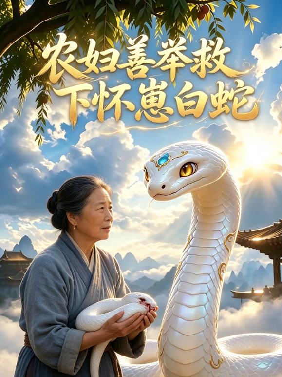 农妇善举救下怀崽白蛇
