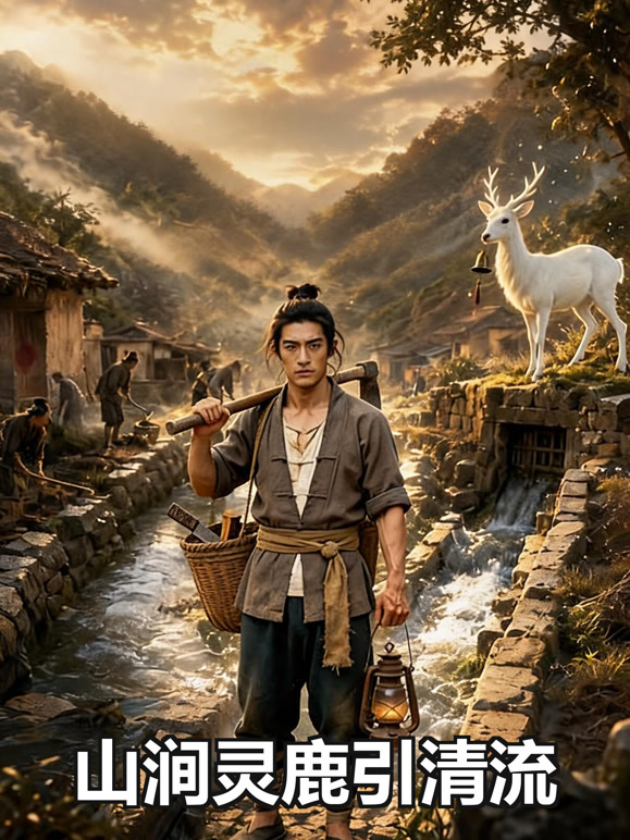 山涧灵鹿引清流