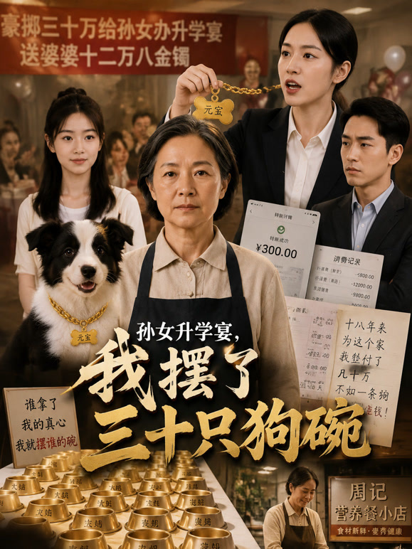 孙女升学宴，我摆了三十只狗碗