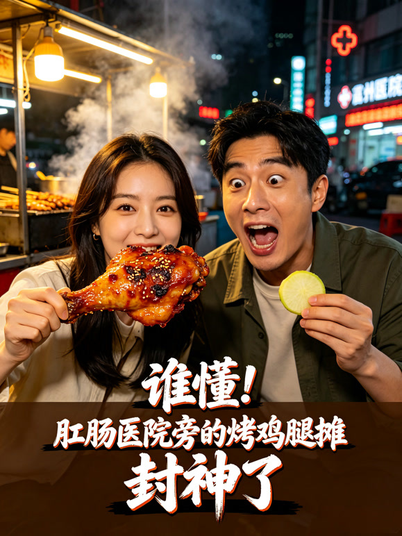 谁懂！肛肠医院旁的烤鸡腿摊封神了