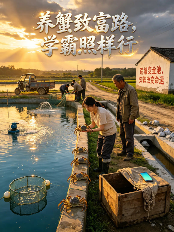 养蟹致富路，学霸照样行
