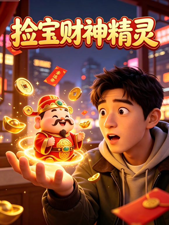 捡宝财神精灵
