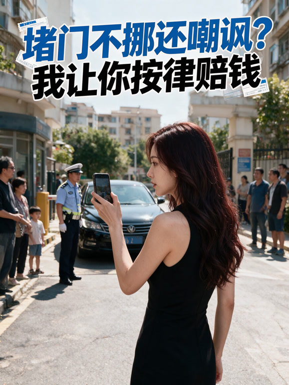堵门不挪还嘲讽？我让你按律赔钱