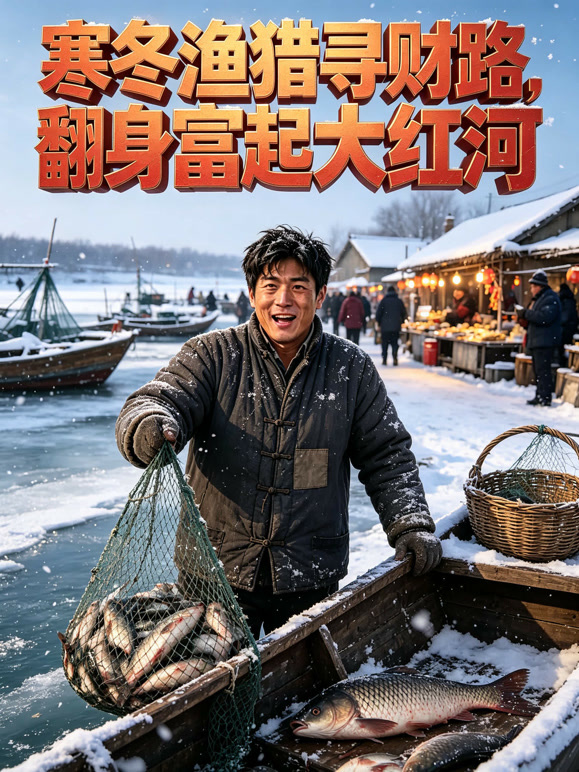 寒冬渔猎寻财路，翻身富起大红河
