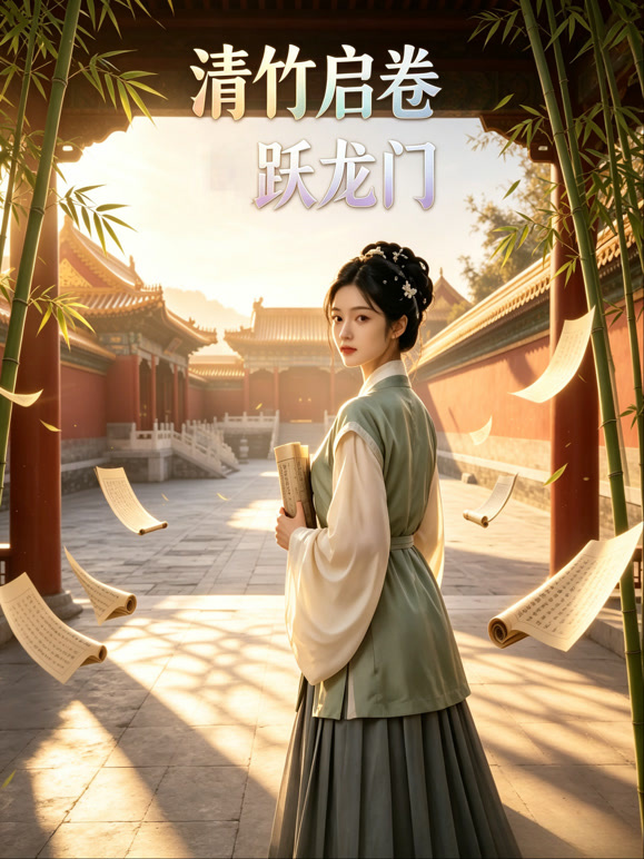 清竹启卷跃龙门