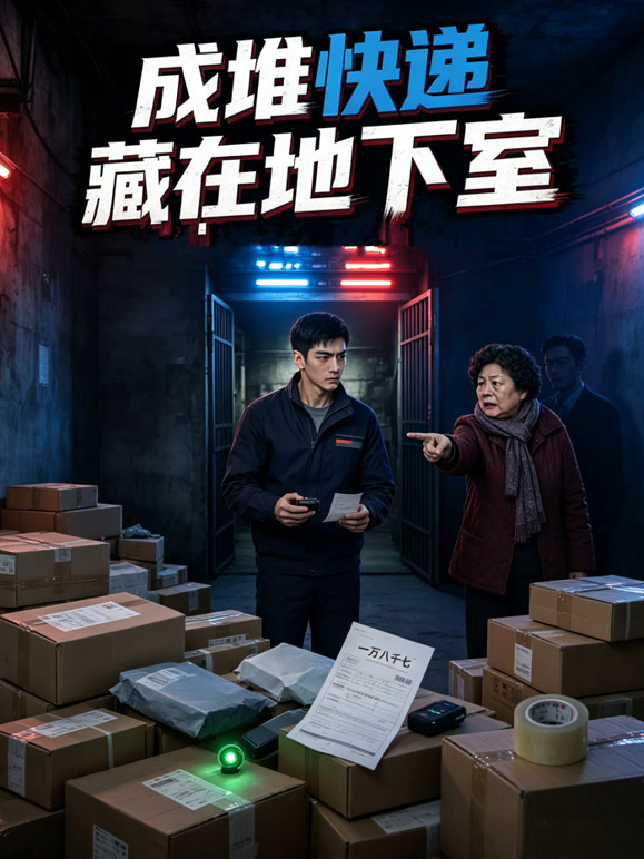 成堆快递藏在地下室