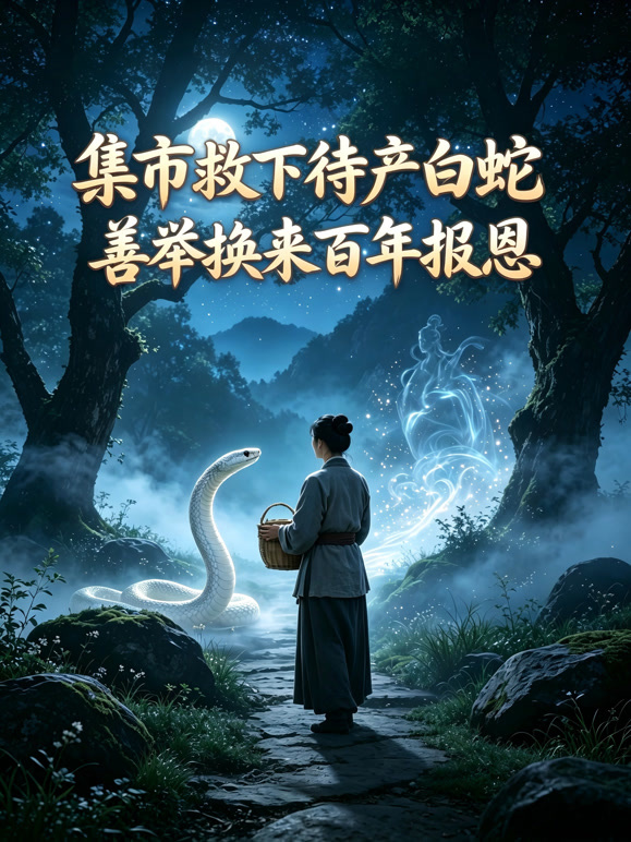 集市救下待产白蛇，善举换来百年报恩