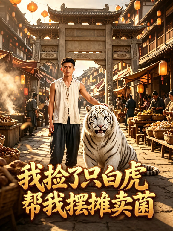 我捡了只白虎帮我摆摊卖菌