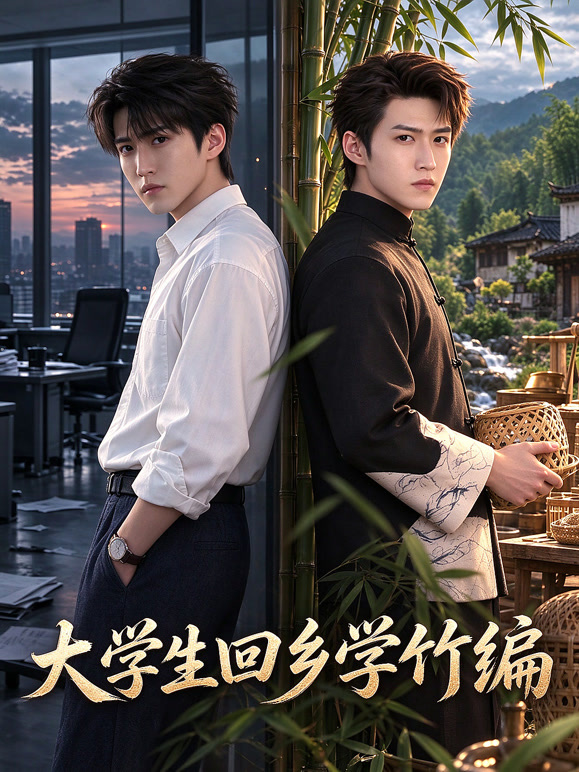 大学生回乡学竹编