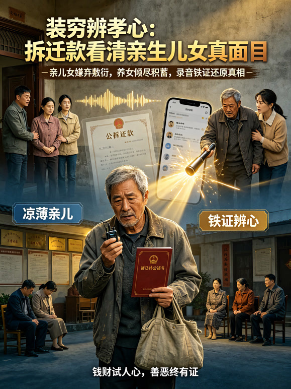 装穷辨孝心：拆迁款看清亲生儿女真面目