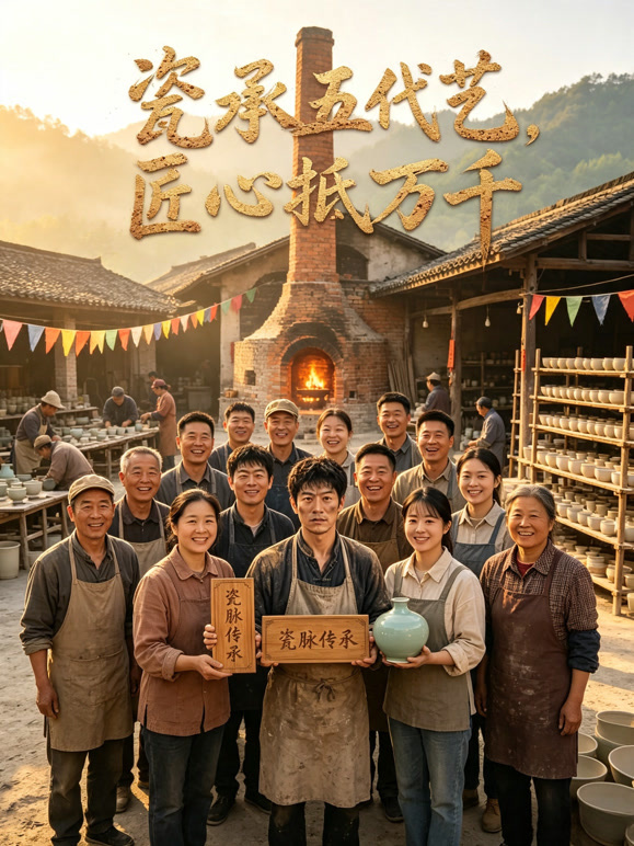 瓷承五代艺，匠心抵万千