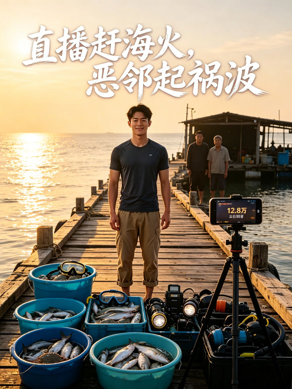 直播赶海火，恶邻起祸波
