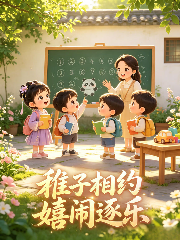 稚子相约嬉闹逐乐