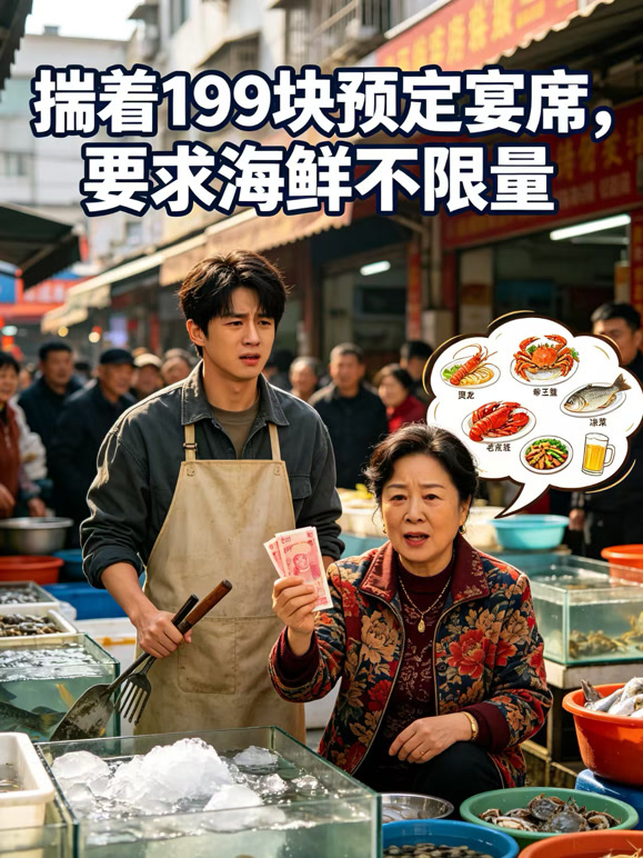 揣着199块预定宴席，要求海鲜不限量
