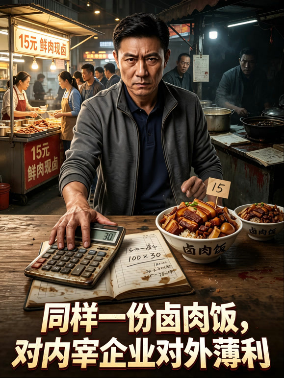 同样一份卤肉饭，对内宰企业对外薄利