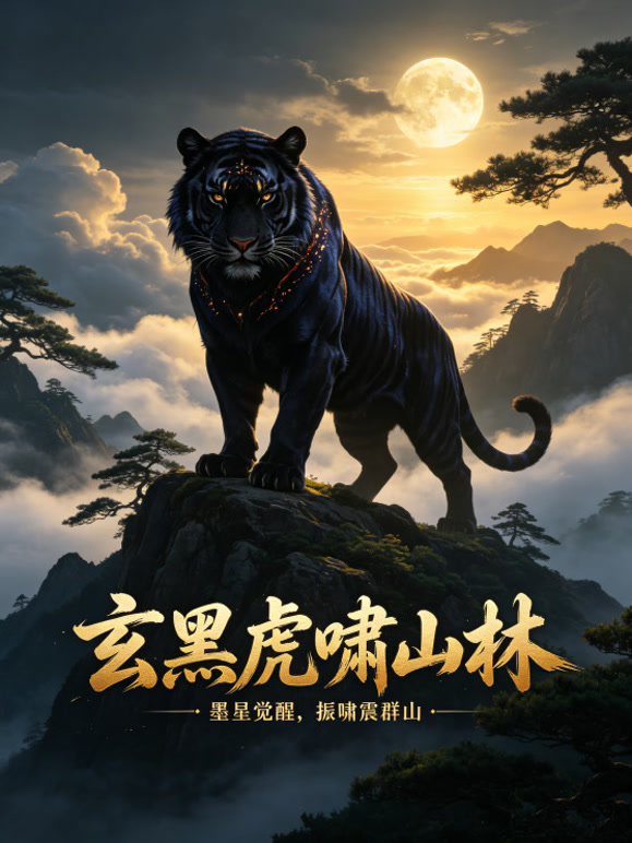 玄黑虎啸山林