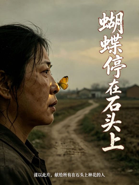 蝴蝶停在石头上