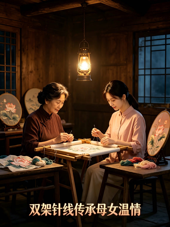 双架针线传承母女温情
