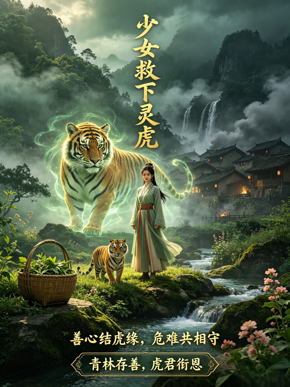 少女救下灵虎
