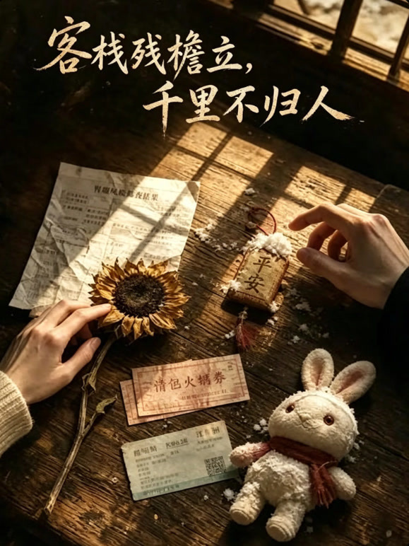 客栈残檐立，千里不归人