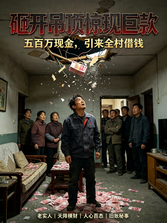 砸开吊顶惊现巨款