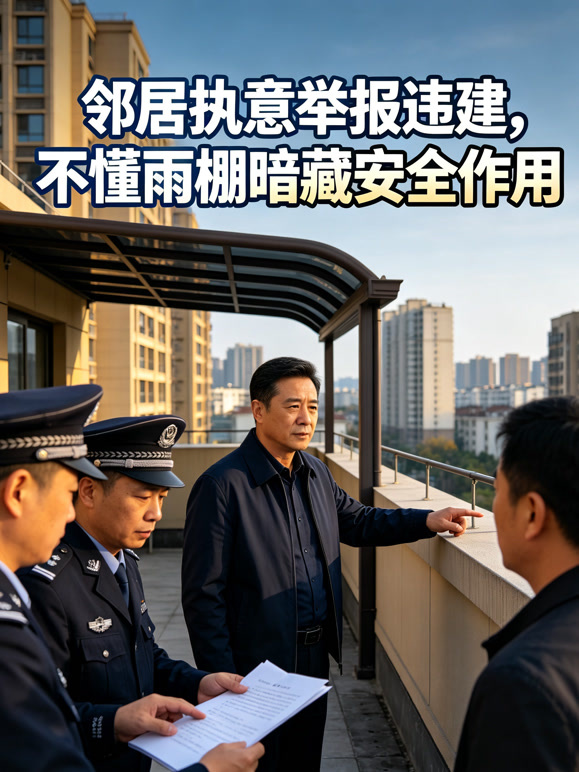 邻居执意举报违建，不懂雨棚暗藏安全作用