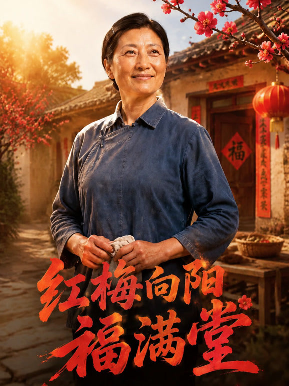 红梅向阳福满堂