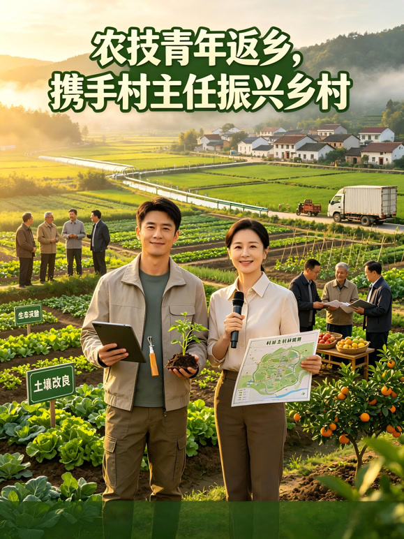 农技青年返乡，携手村主任振兴乡村