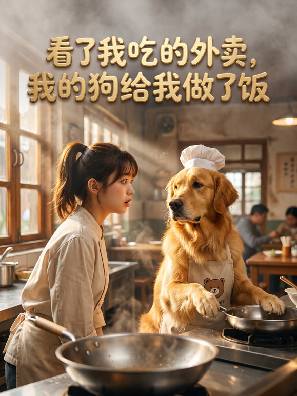 看了我吃的外卖，我的狗给我做了饭