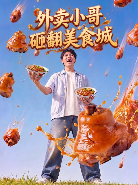 外卖小哥砸翻美食城