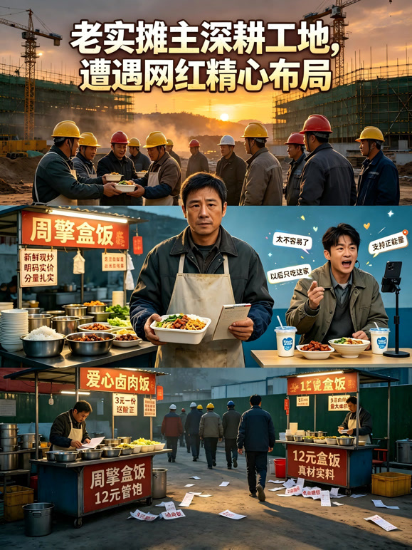 老实摊主深耕工地，遭遇网红精心布局