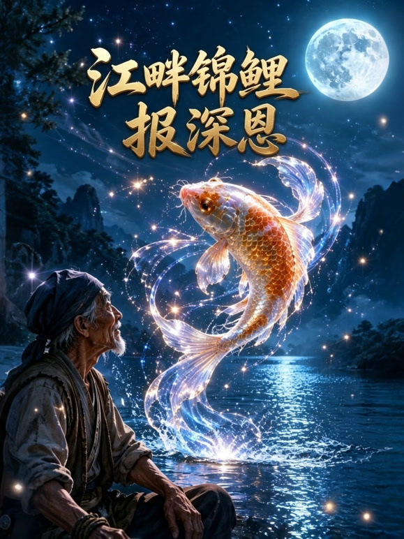 江畔锦鲤报深恩