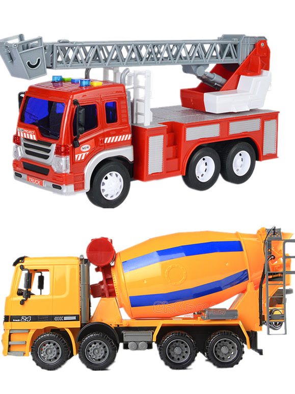 消防车洒水车搅拌车挖掘机玩具