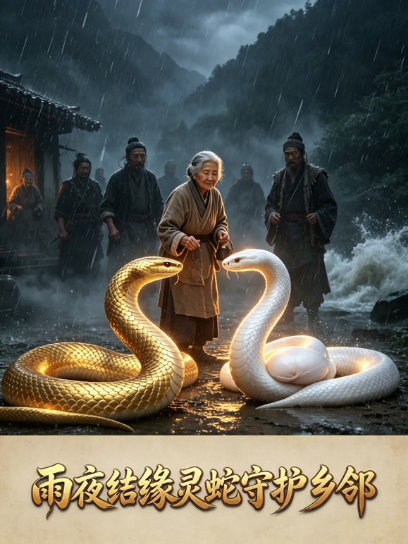 雨夜结缘灵蛇守护乡邻
