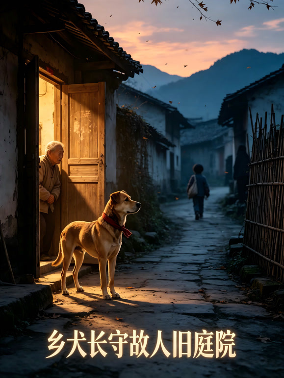 乡犬长守故人旧庭院