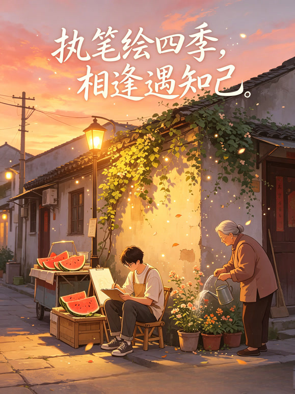 执笔绘四季，相逢遇知己