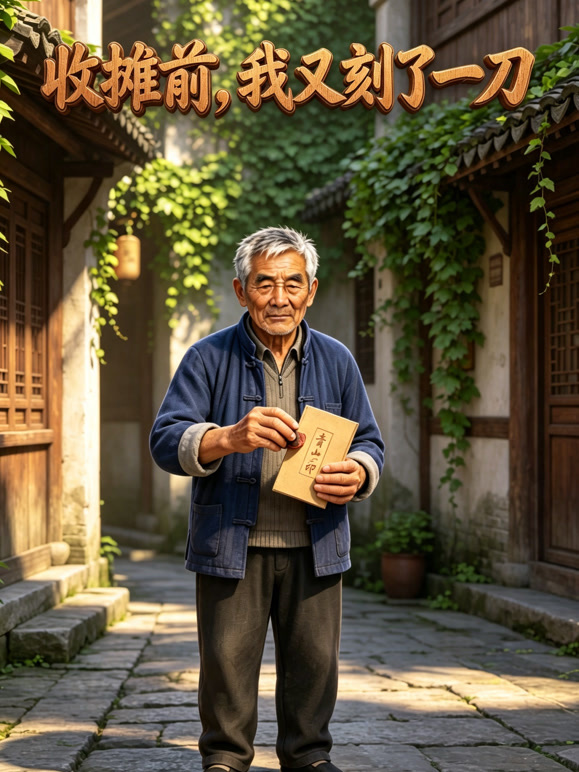 收摊前，我又刻了一刀