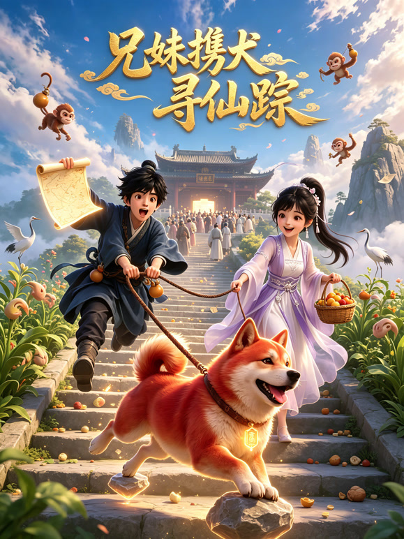 兄妹携犬寻仙踪