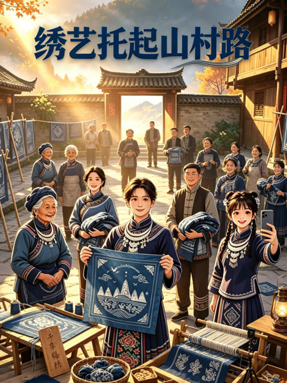 绣艺托起山村路