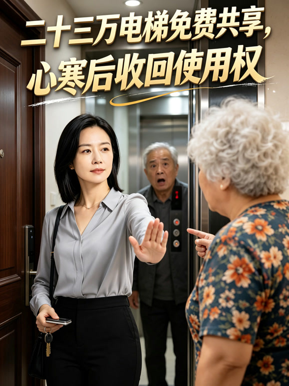 二十三万电梯免费共享，心寒后收回使用权