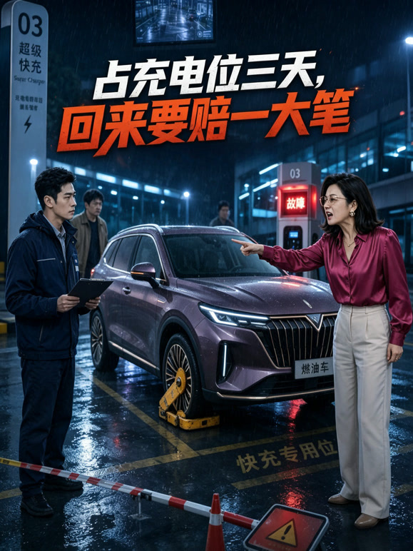 占充电位三天，回来要赔一大笔
