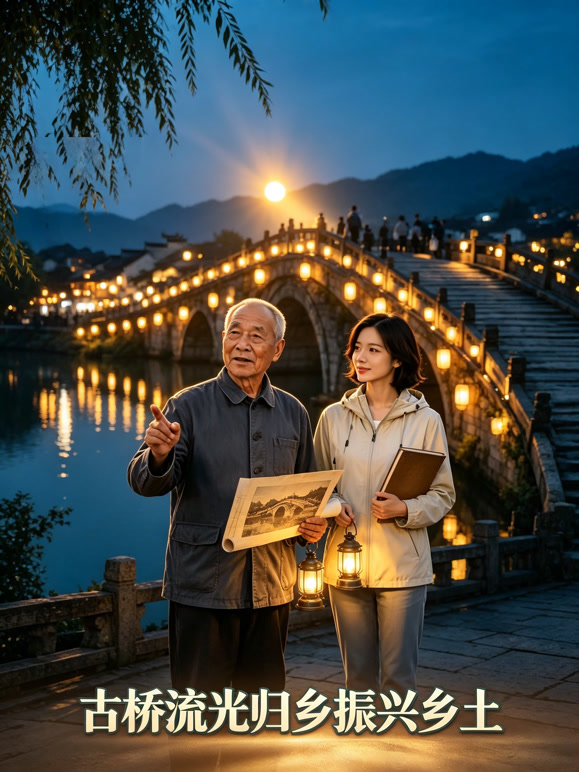 古桥流光归乡振兴乡土