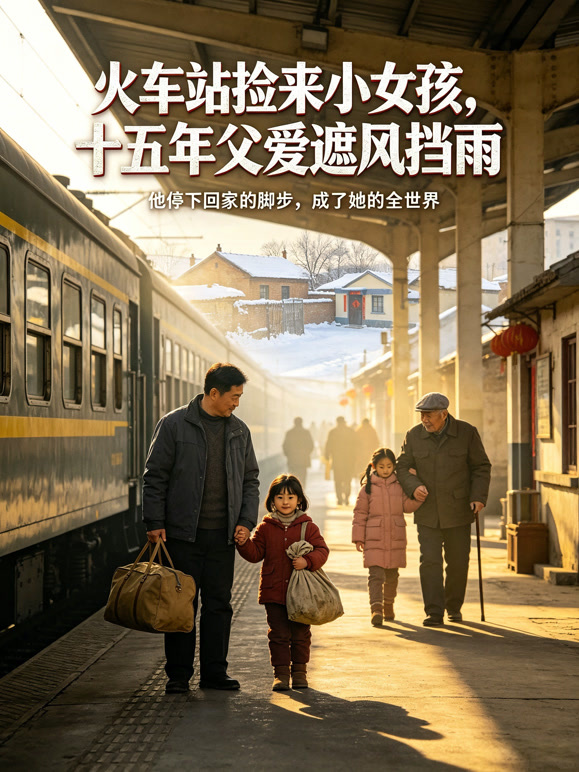 火车站捡来小女孩，十五年父爱遮风挡雨